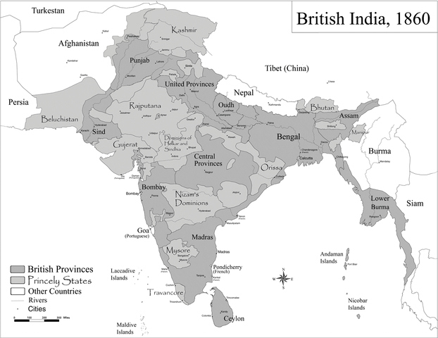 British India in 1860