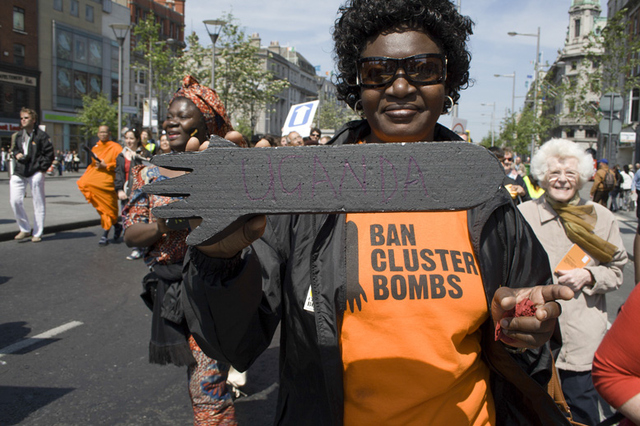 Marchers at the May 2008 Dublin Diplomatic Conference on Cluster Munitions that produced the Convention on Cluster Munitions