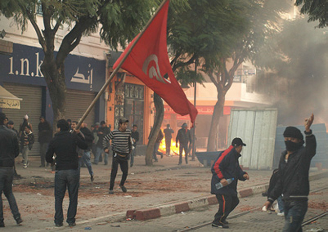 Protesters raid the streets in opposition to the government.