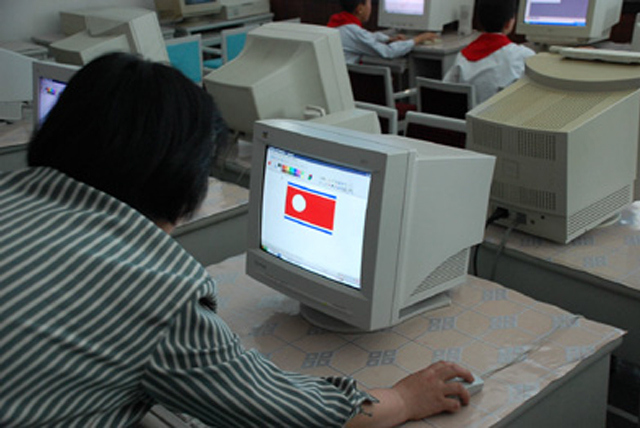 North Korean student during a computer class.