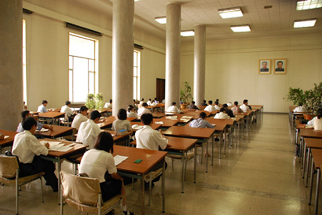 Students working in the Grand People’s Study House.