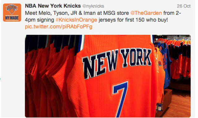 Figure 6. Example of #KnickinOrange Campaign