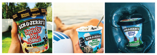 Figure 8. Examples of Ben & Jerry’s honest and light-hearted personality.