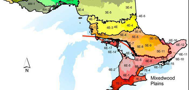 Figure 8 Ecoregions of Southern Ontario (Crins et al., 2009)