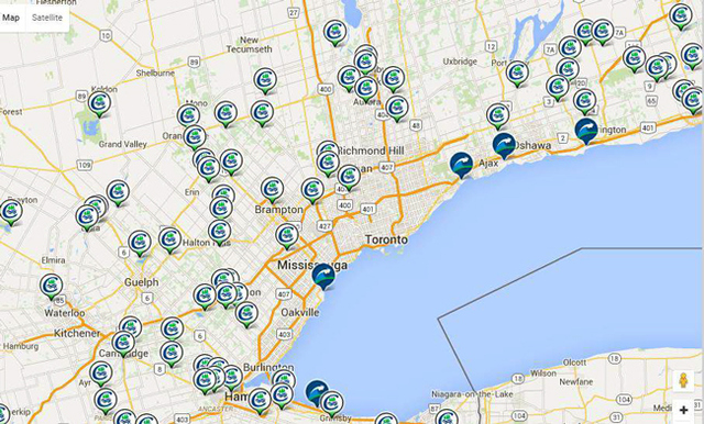 Figure 10 Distribution of conservation sites surrounding Toronto (Conservation Ontario, 2015)