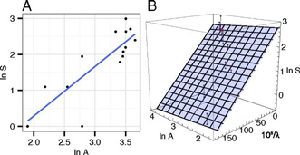 Fig. 2. Effect of Habitat Fragmentation on the Number of Tropical Bird Species.