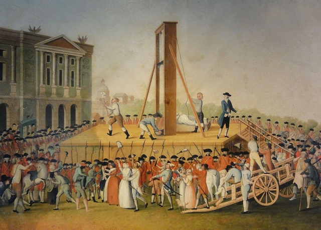 Marie Antoinette's execution in 1793 at the Place de la Révolution