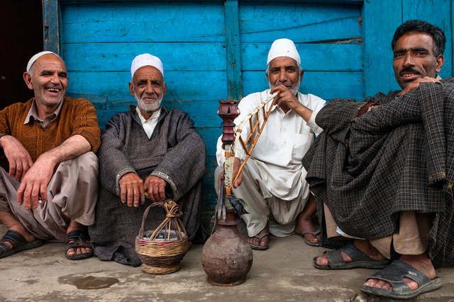 Idyllic scene in the market at Verinag which is in South Kashmir.