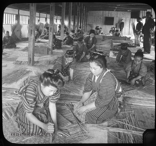 Meiji period basket factory women working