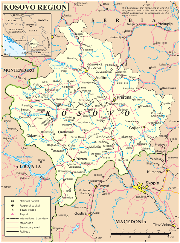 Map of Kosovo