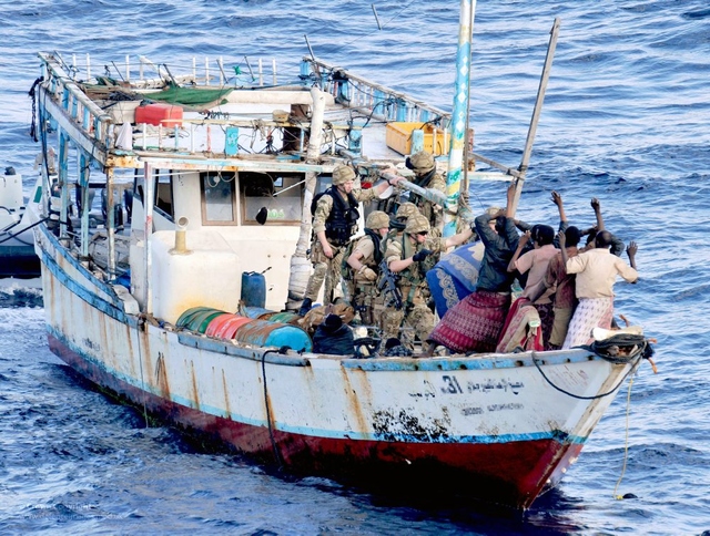 Royal marines conducting anti-piracy operations off the Somali coast