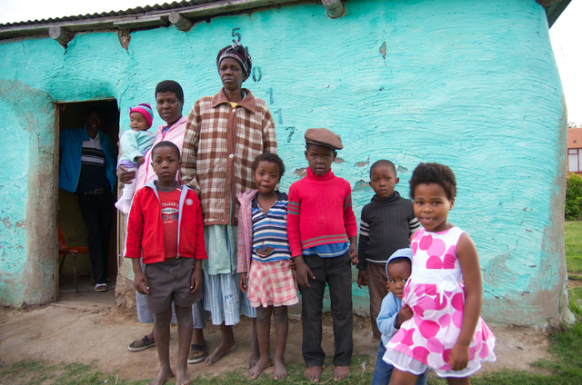 South African family affected by HIV/AIDS.