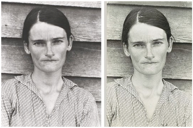 Sherrie Levine, After Walker Evans & Walker Evans, Alabama Tenant Farmer's Wife