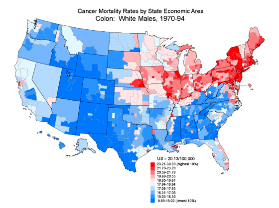 United States Colon Cancer Rates 1970-1994