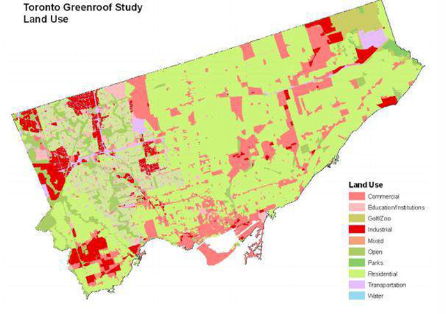 Figure 6 Determination of Land use in Toronto (Banting et al., 2005)