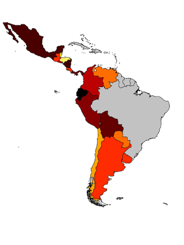 Figure A: Map of Latin America by Drug Law Intensity