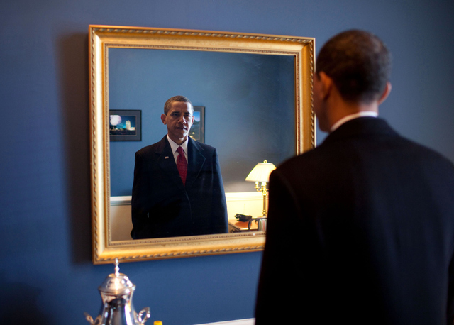 Obama looks in the mirror