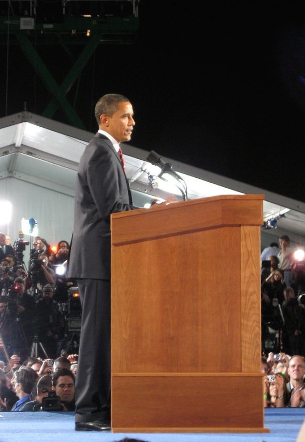 President Obama gives his victory speech on November 4th, 2008