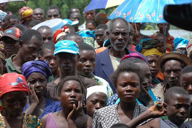Internally Displaced Persons at Kiwanja camp in Rutshuru, North Kivu, DRC, March 2007. They were angry at the attacks of the rebels and that of the government troops, furious at being chased from their homes, the looting, the raping and assassinations.
